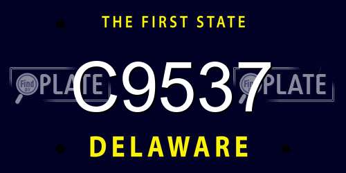 C9537 Delaware License Plate