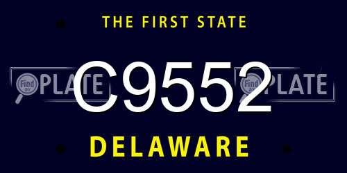 C9552 Delaware License Plate
