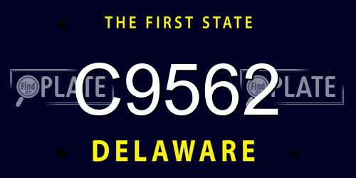 C9562 Delaware License Plate