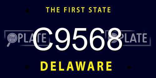 C9568 Delaware License Plate