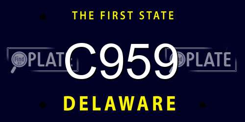C959 Delaware License Plate