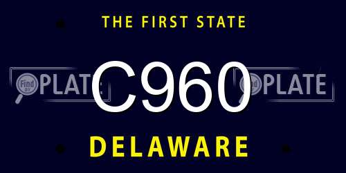 C960 Delaware License Plate