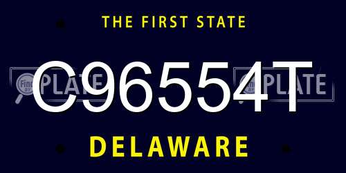 C96554T Delaware License Plate