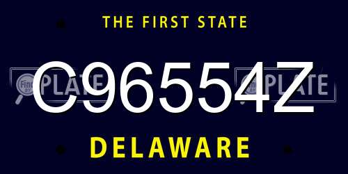 C96554Z Delaware License Plate