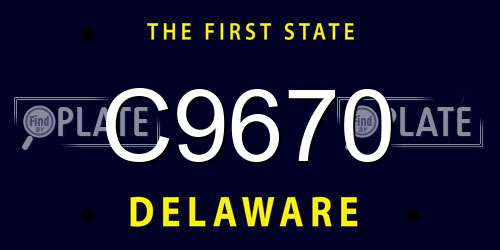 C9670 Delaware License Plate