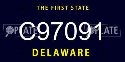 C97091 Delaware License Plate