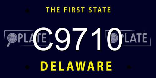 C9710 Delaware License Plate