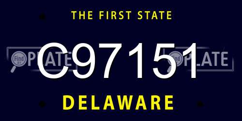 C97151 Delaware License Plate