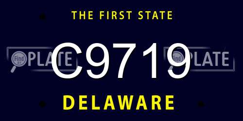 C9719 Delaware License Plate