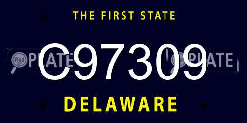 C97309 Delaware License Plate