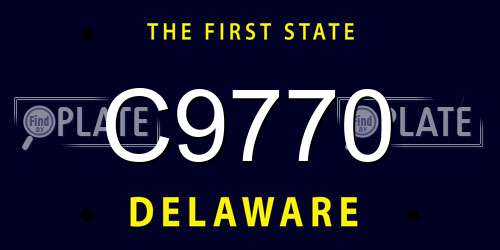 C9770 Delaware License Plate