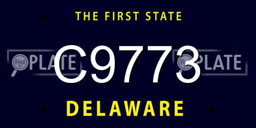 C9773 Delaware License Plate