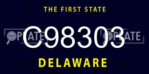 C98303 Delaware License Plate
