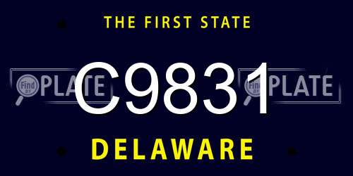C9831 Delaware License Plate