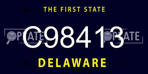C98413 Delaware License Plate
