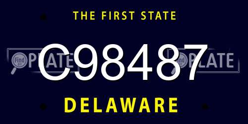C98487 Delaware License Plate