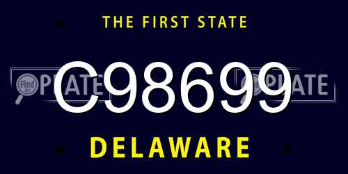 C98699 Delaware License Plate
