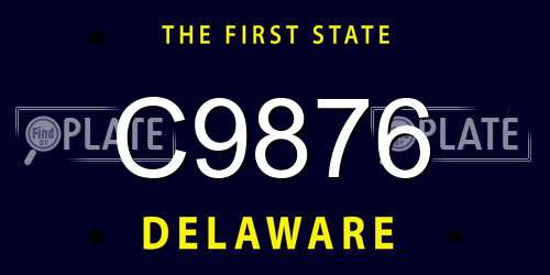 C9876 Delaware License Plate