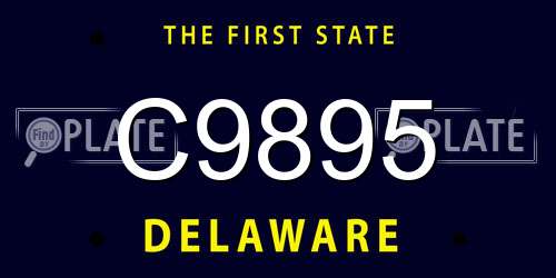 C9895 Delaware License Plate