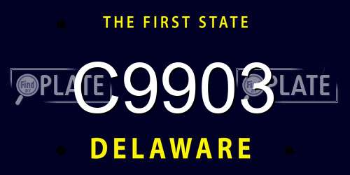 C9903 Delaware License Plate
