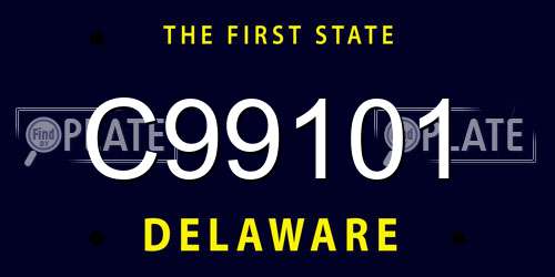 C99101 Delaware License Plate