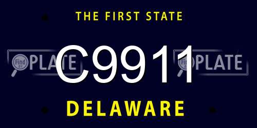 C9911 Delaware License Plate