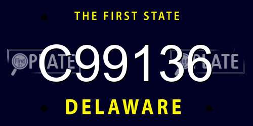 C99136 Delaware License Plate
