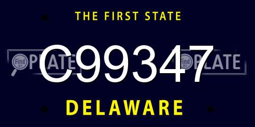 C99347 Delaware License Plate