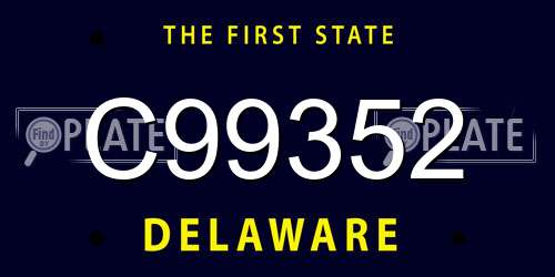 C99352 Delaware License Plate