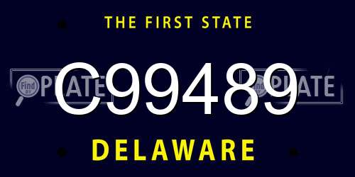 C99489 Delaware License Plate