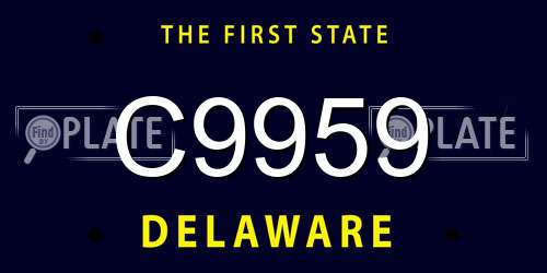 C9959 Delaware License Plate