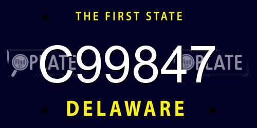 C99847 Delaware License Plate