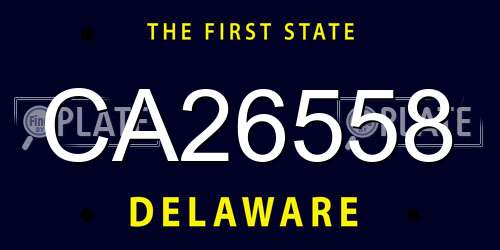 CA26558 Delaware License Plate
