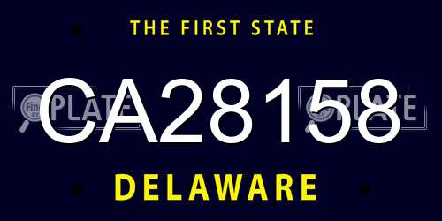 CA28158 Delaware License Plate