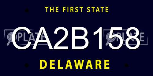 CA2B158 Delaware License Plate