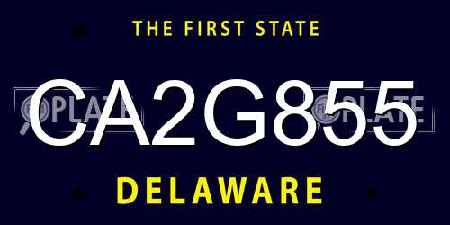 CA2G855 Delaware License Plate