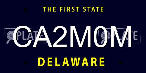 CA2M0M Delaware License Plate