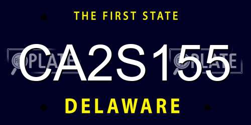 CA2S155 Delaware License Plate
