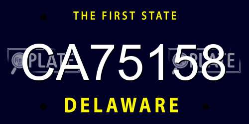 CA75158 Delaware License Plate
