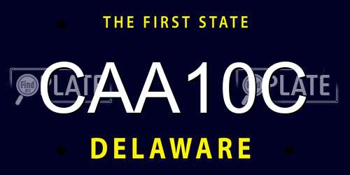 CAA10C Delaware License Plate