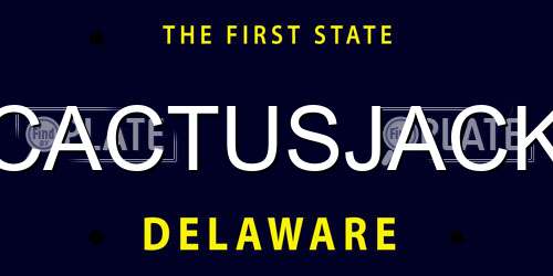 CACTUSJACK Delaware License Plate