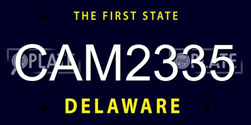 CAM2335 Delaware License Plate