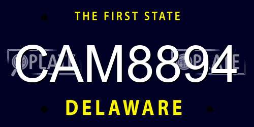 CAM8894 Delaware License Plate