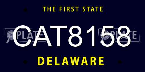 CAT8158 Delaware License Plate