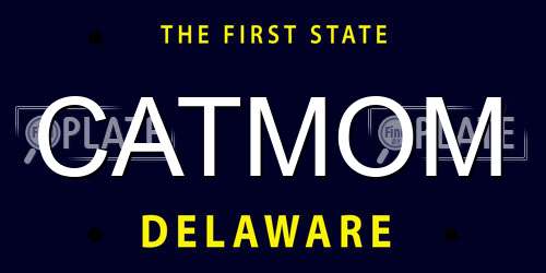 CATMOM Delaware License Plate
