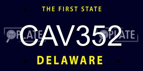 CAV352 Delaware License Plate