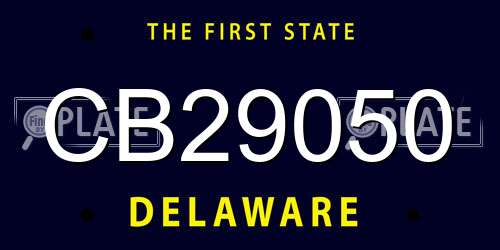 CB29050 Delaware License Plate