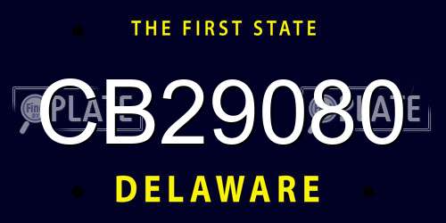 CB29080 Delaware License Plate