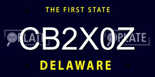 CB2X0Z Delaware License Plate
