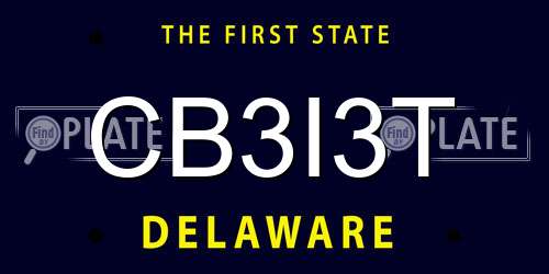 CB3I3T Delaware License Plate